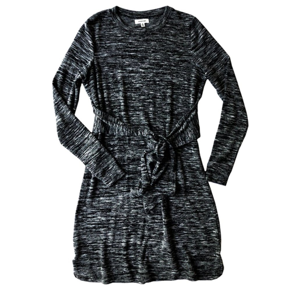 NEW Max Studio Marled Waist-Tie Sweater Dress